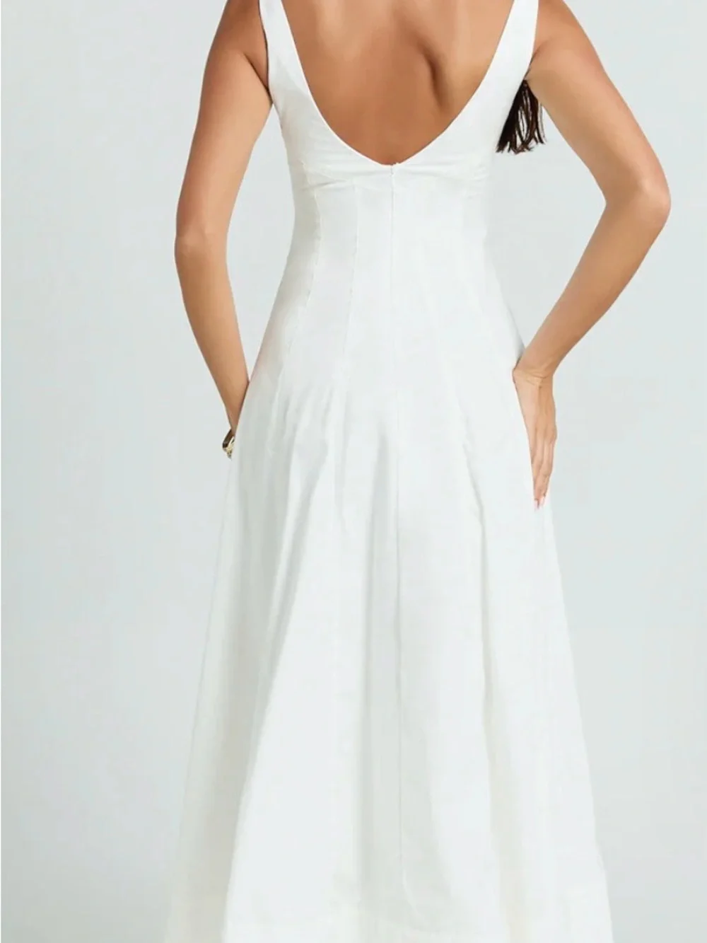 Showpo White Midi Dress with Front Split - Picture 3 of 6